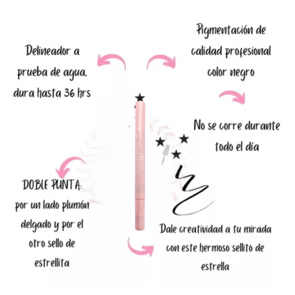 Delineador a prueba de agua 36 horas con estampita de estrella - Image 4