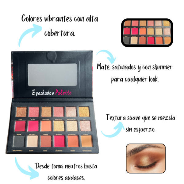 Paleta de sombras nude alta pigmentación - Image 2