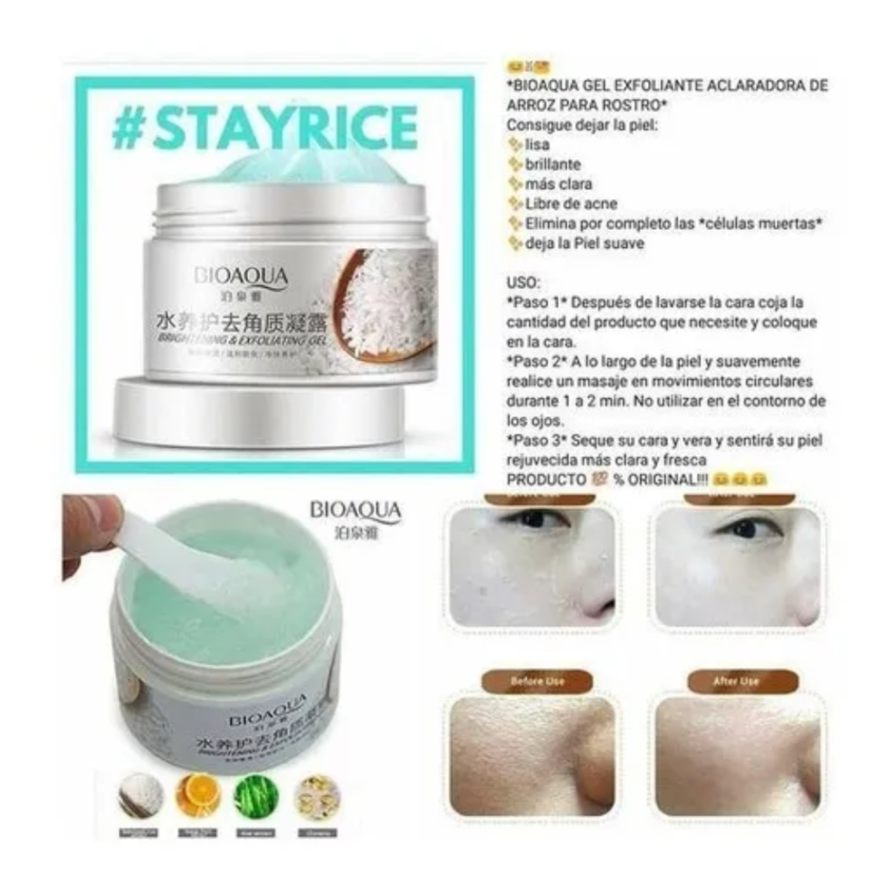 Exfoliante de arroz aclarante Bioaqua Kroma Space