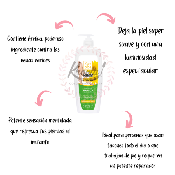 Crema corporal árnica varices piernas cansadas - Image 3