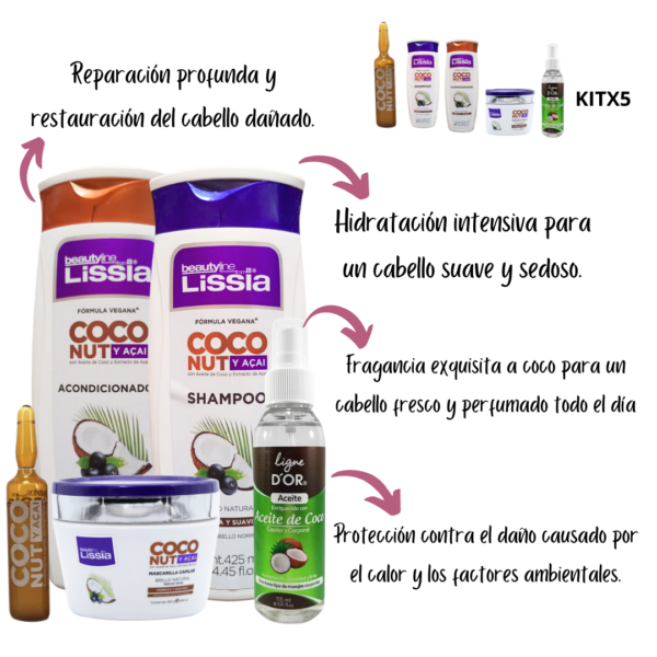 Kit aceite de coco cabello reparador - Image 2