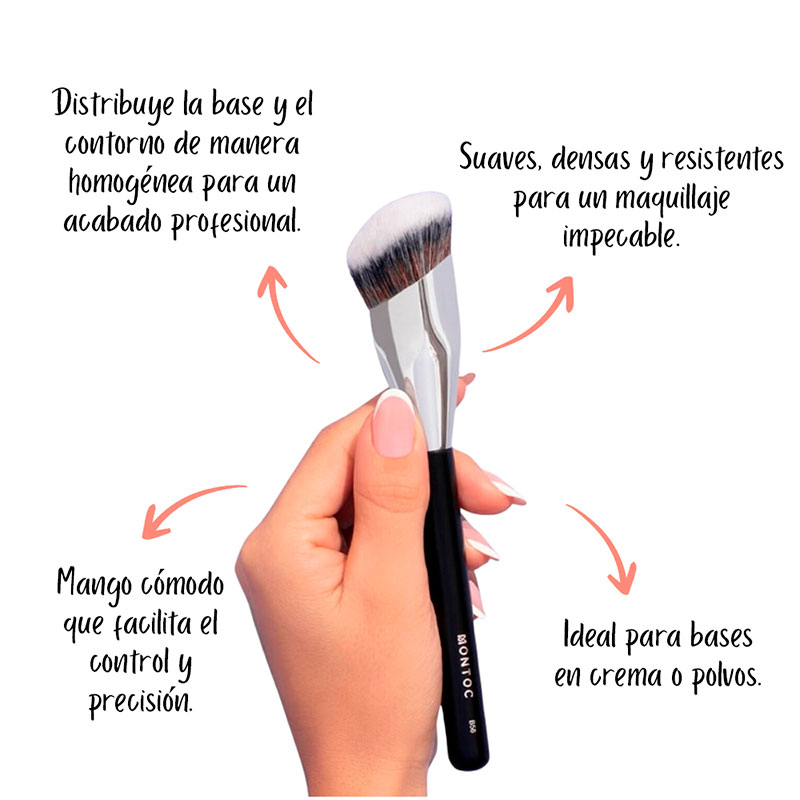 Brocha para base y contorno Montoc profesional