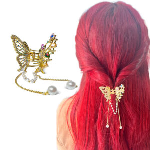 Caiman para el cabello con cadenita