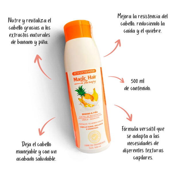 Acondicionador Banano y piña todo tipo de cabello 500 ml magic hair - Image 2