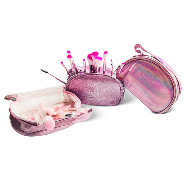Set x12 Brochas Suavecitas tipo Profesional + Cosmetiquera
