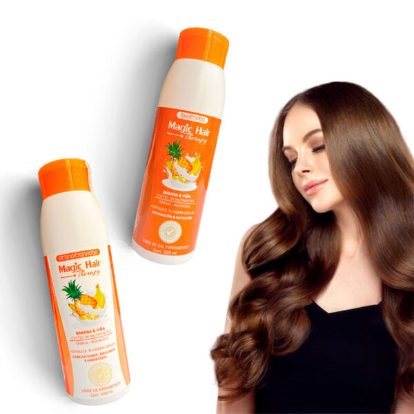 kit Shampoo acondicionador Banano piña todo tipo de cabello Magic Hair - Image 3