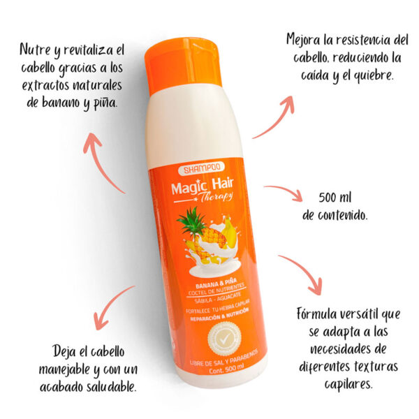 Shampoo Banano y piña todo tipo de cabello magic hair - Image 2