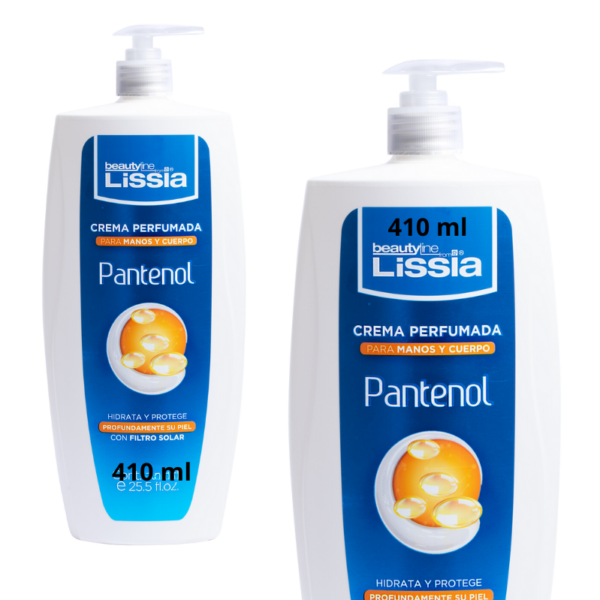 Crema Perfumada con filtro solar manos y cuerpo Pantenol 410 ml