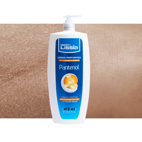 Crema Perfumada con filtro solar manos y cuerpo Pantenol 410 ml - Image 2