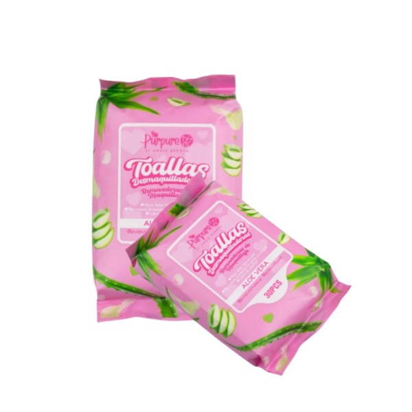 Toallitas desmaquillantes con aloe vera purpure