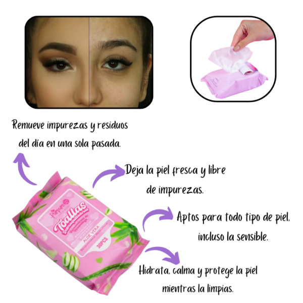 Toallitas desmaquillantes con aloe vera purpure - Image 2
