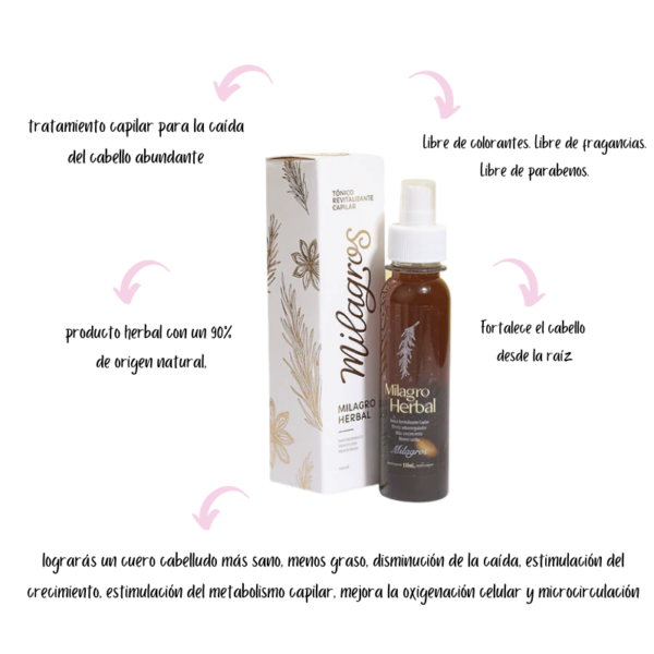 Tonico revitalizante capilar Herbal Milagros - Image 3