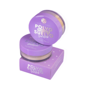 Polvos sueltos con espejo chica purpure