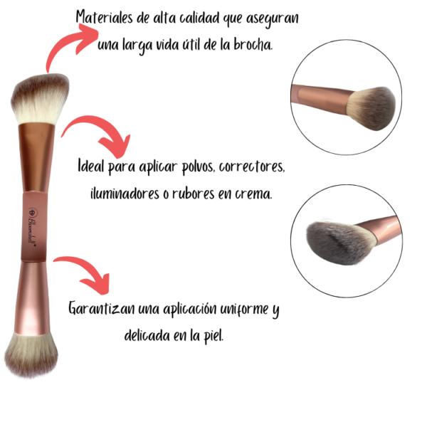 Brocha maquillaje 2 en 1 profesional Boomshell - Image 2