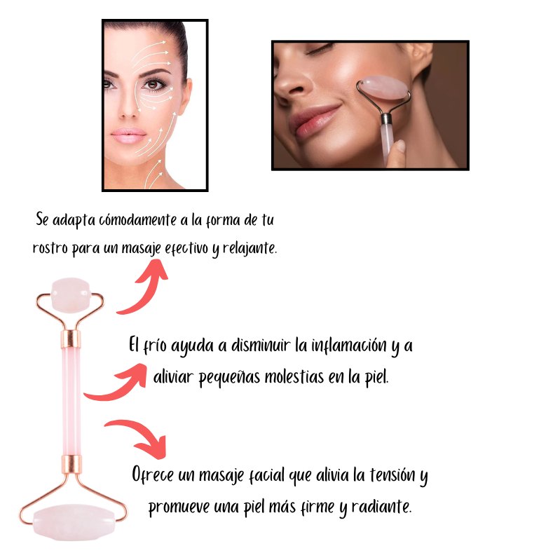 Rodillo facial Jade rosado